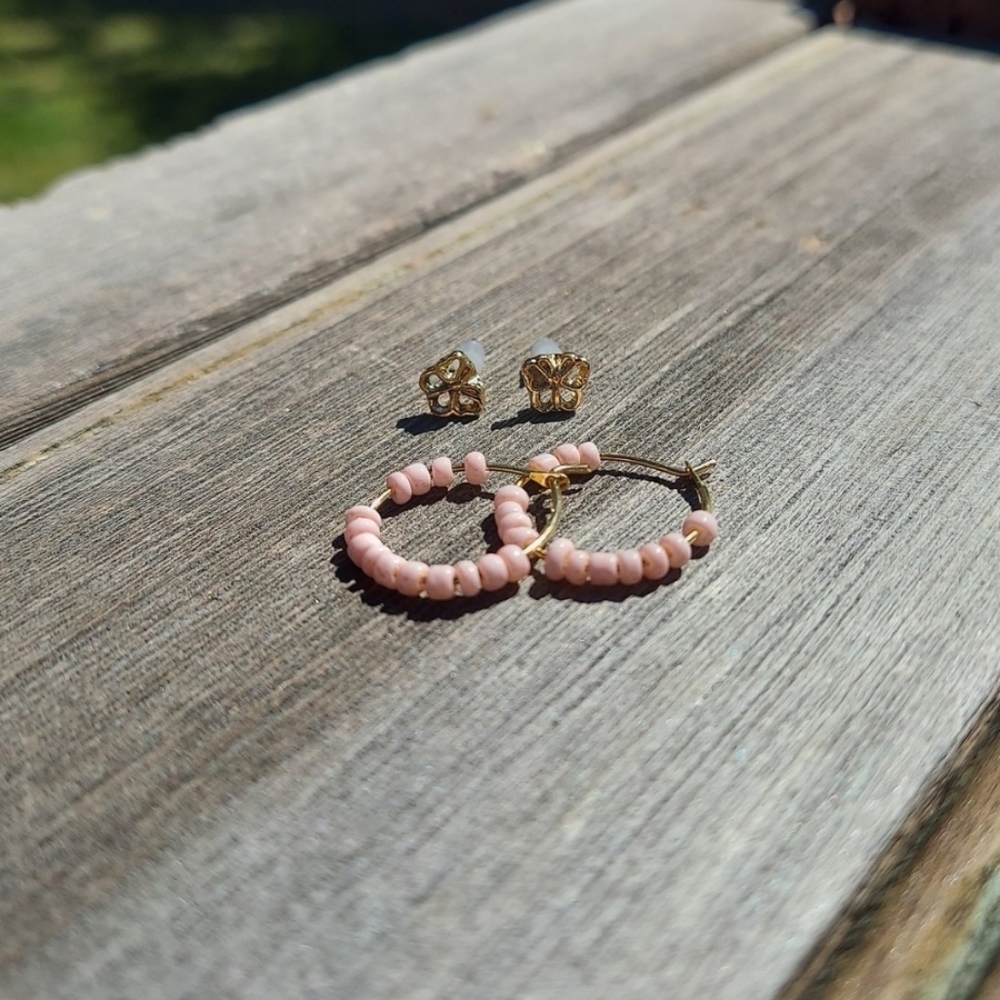 Golden 2 pack earrings set